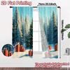 2pcs  Curtains Christmas Tree Gifts Snow_c (2) Chic Pattern Curtains Versatile Polyester Curtains Outdoor Decorations Ldeal for