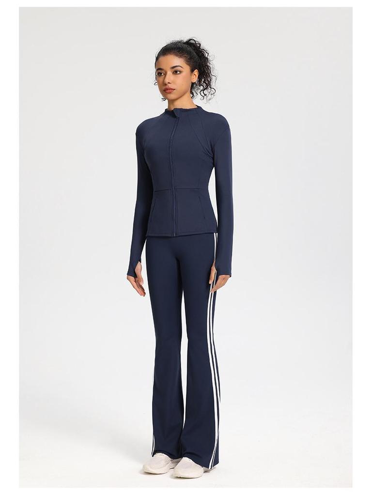 Giacca da Corsa da Donna Slim Fit ad Asciugatura Rapida - Manica Lunga, Top Casual con Zip per Palestra e Yoga, Primavera/Autunno.