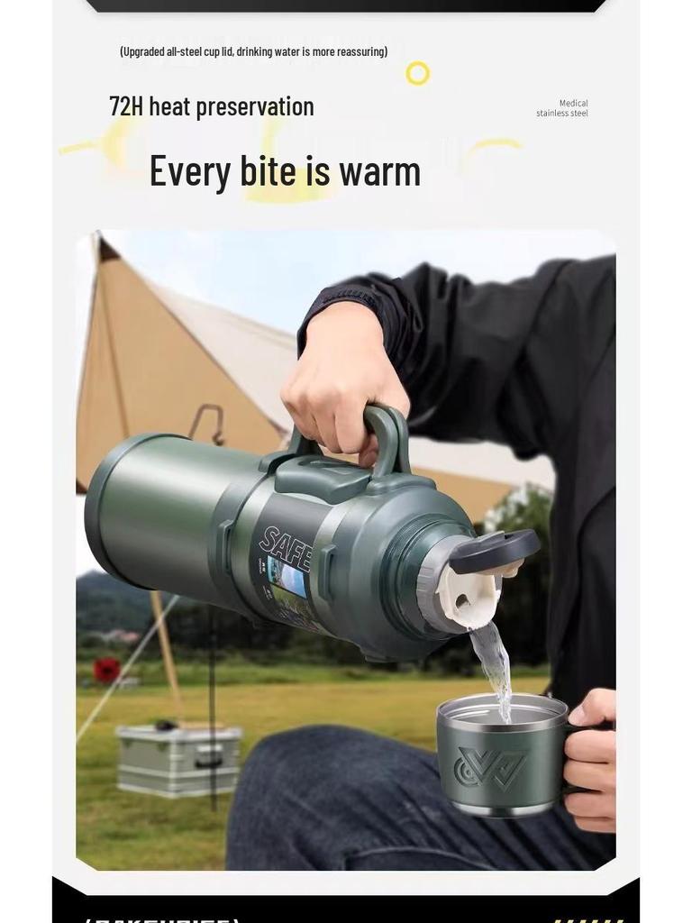 316 Large Capacity Outdoor Stainless Steel Insulated Sports Teapot and Water Cup