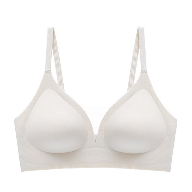 Bra Without Underwire Mesh V-neck Seamless Bra Women's Comfortable Soft Support Bra