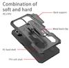 Metal Belt Clip Armor Shockproof Phone Case For Xiaomi Mi 11 Lite 5G NE 10T 11T Pro TPU Frame Plastic Kickstand Back Cover