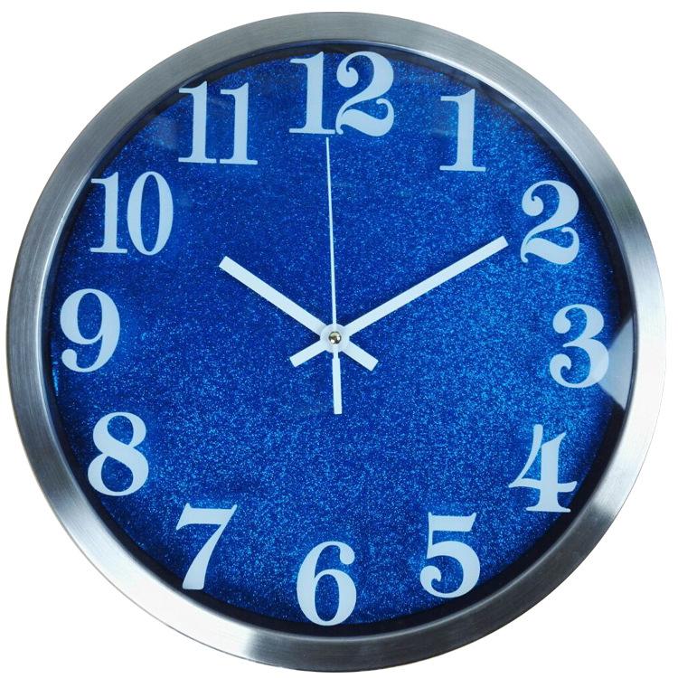 

12-дюймовые настенные часы из нержавеющей стали, алюминиевые часы, креативные и модные настенные часы для гостиной, экспортные кварцевые часы