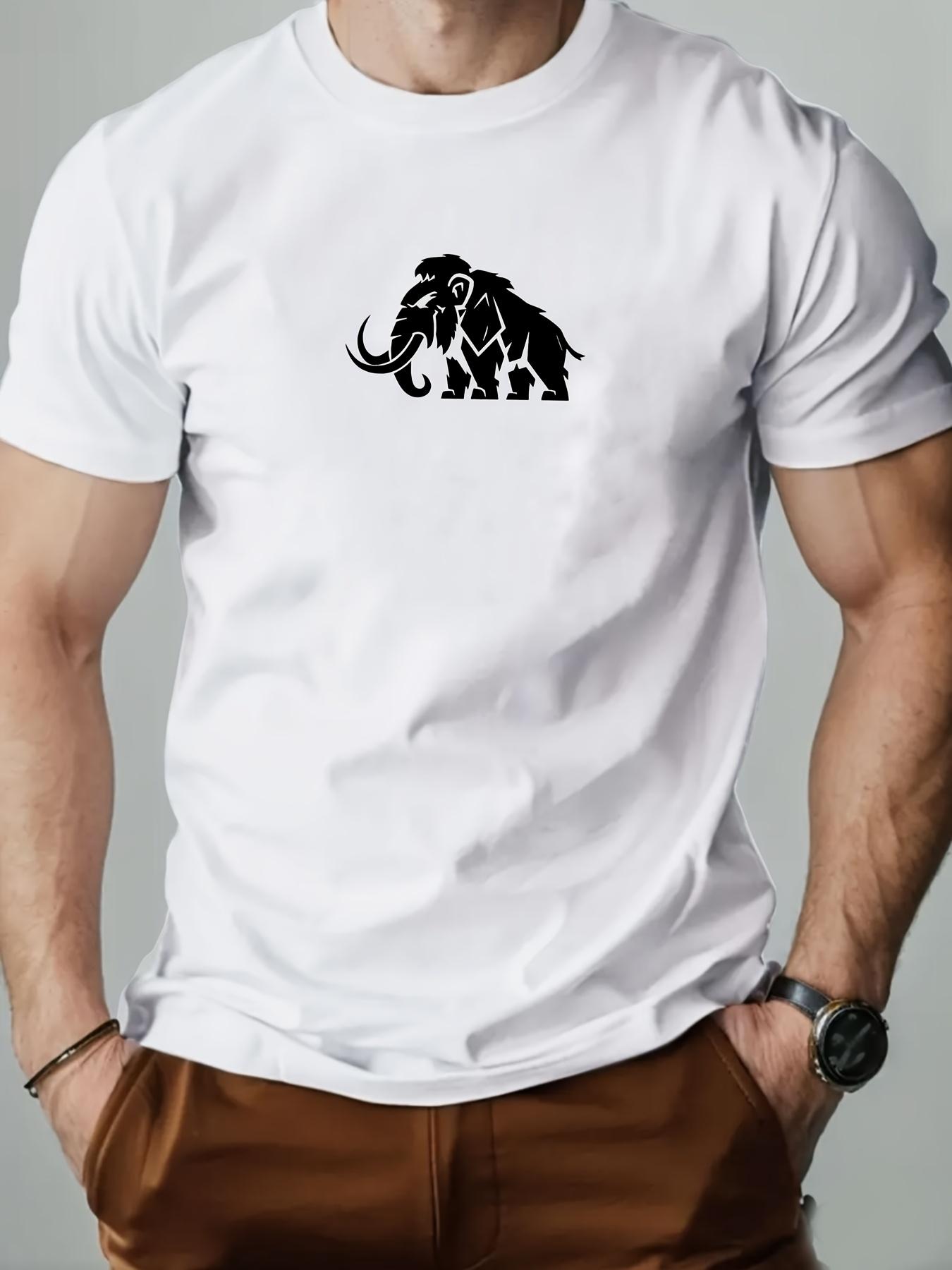 

Summer Mens Best Selling Short Fur Elephant Pattern Tshirt 100 Cotton Fabric Suitable Hot Weather Casual Wear Daily Outfits 4XL