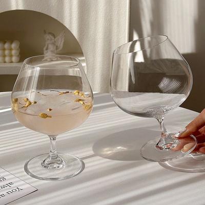 Big Belly Glass Short Footed Wine Glass High-capacity Brandy Red Wine Champagne Whiskey Glass Party Barware Outdoor Cup Gifts