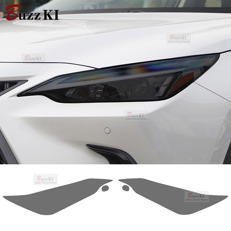 For Lexus NX  350h 450h 250 Accessories 2 Pcs Car Headlight Protective Film Front Light Transparent Smoke Black TPU Sticker