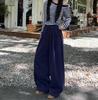 2025 Spring Women's High Waist Loose Wide-Leg Cotton Pants with Drawstring