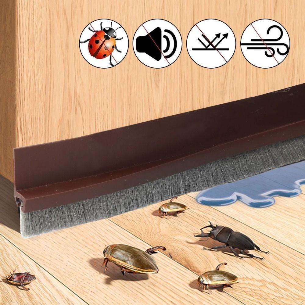 With Brush Door Bottom Seal Strip Soundproof Insect Proof  Seal Strips Door Gap Baffle  Household