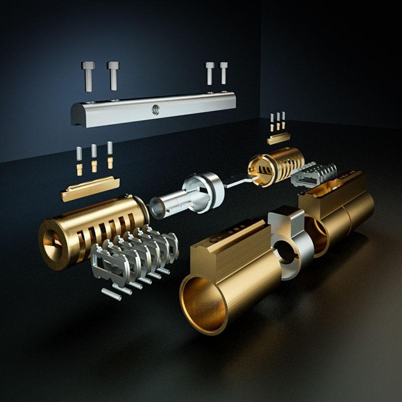 Common Security Door Lock Brass Cylinder  Anti Pry Stainless Steel Anti-collision Beam Class C Cylinder 10 Alloy Keys Key Lock