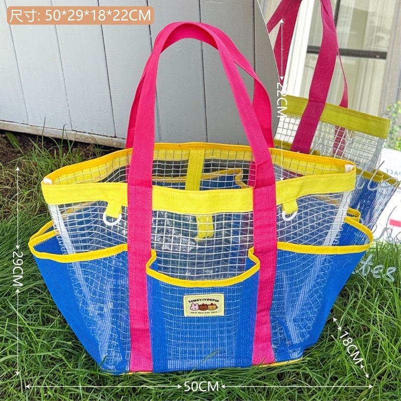 Jelly Beach Bag Cartoon Tote Bag Cute Transparent Waterproof Travel Tote Bag Shoulder Bag