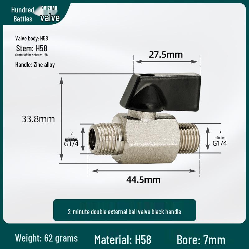 1/2 Inch Mini Copper Ball Valve, Internal & External Threads, Pneumatic Switch
