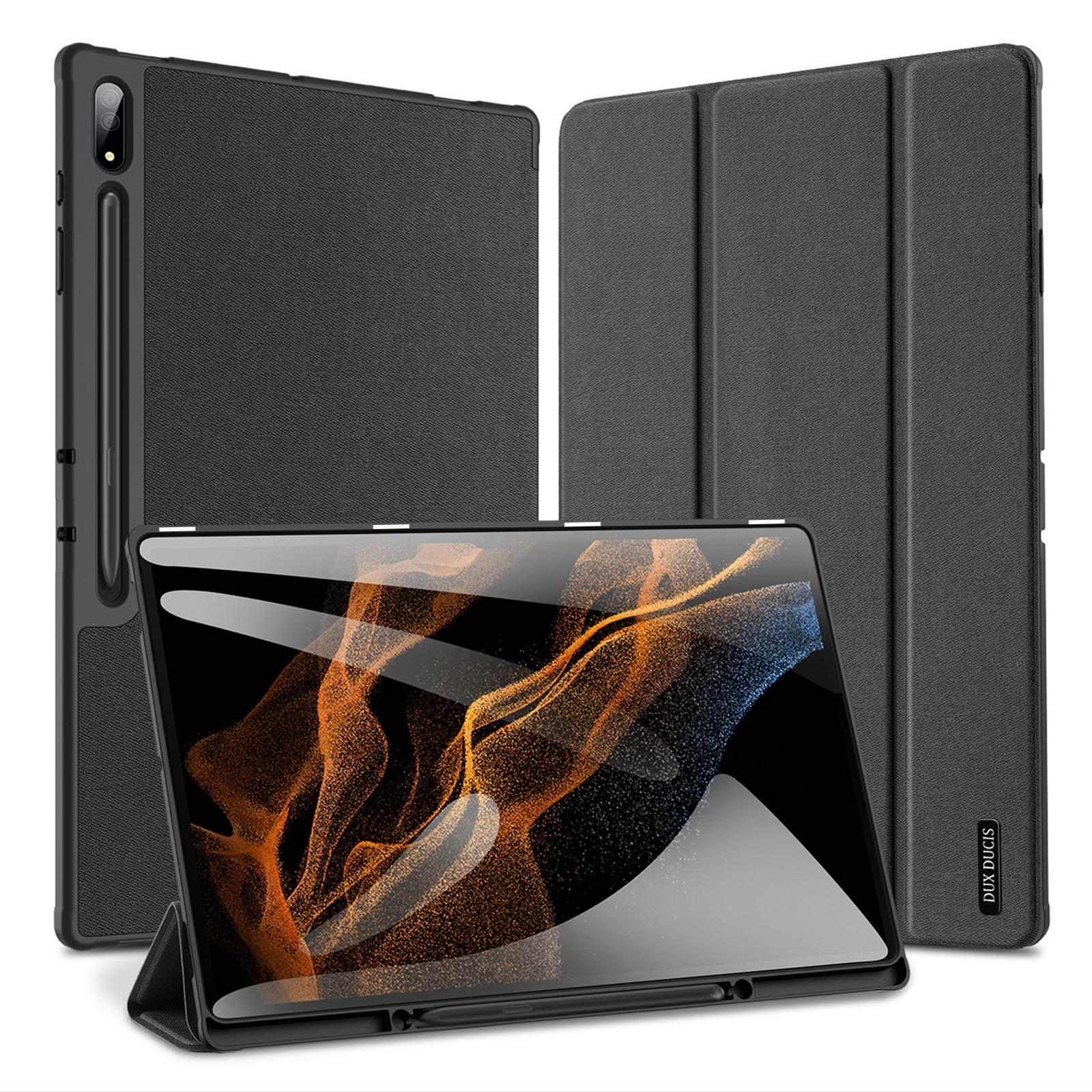 

DUX DUCIS Domo Series for Samsung Galaxy Tab S9 Ultra Tri-Fold Tablet Case PU Leather Stand Folio Cover Black