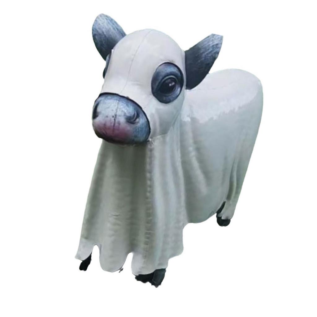 Halloween Ghost Figurines Centerpieces Spooky Resin Cow Ghost Statue Garden Decor Halloween Decorations for Porch Lawn