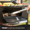 Royal Gourmet CD1824EN Mobiler Holzkohlegrill mit klappbarem Seitentisch, Outdoor Barbecue Grill, 490 Kochfläche, Outdoor Picknick Camping Grill, Schwarz, 24"