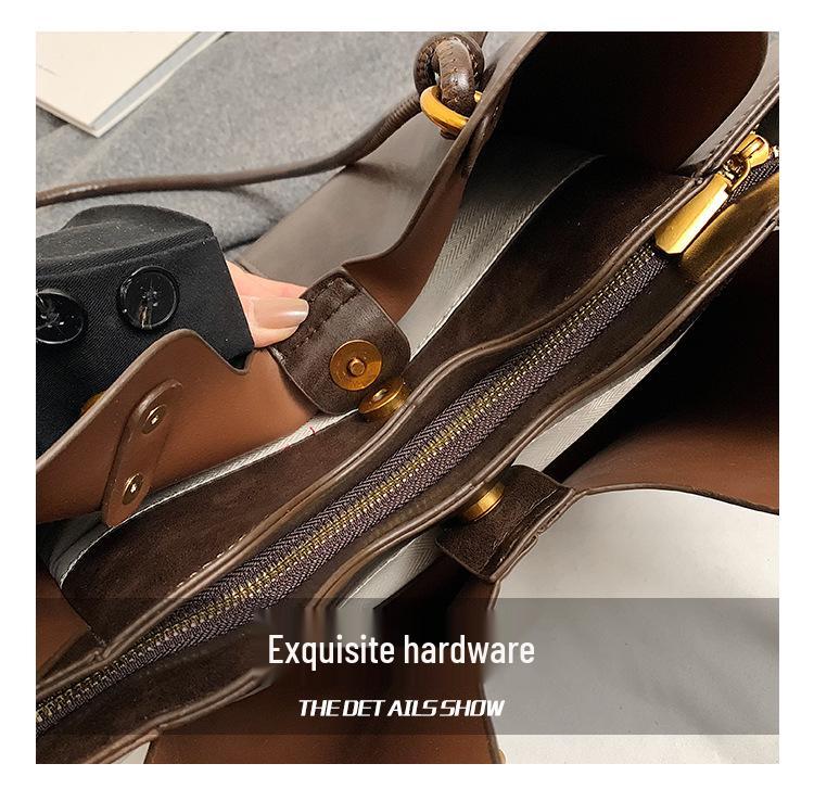 Women's Large Capacity Retro Shoulder Tote - 2025 Spring/Summer Fashion