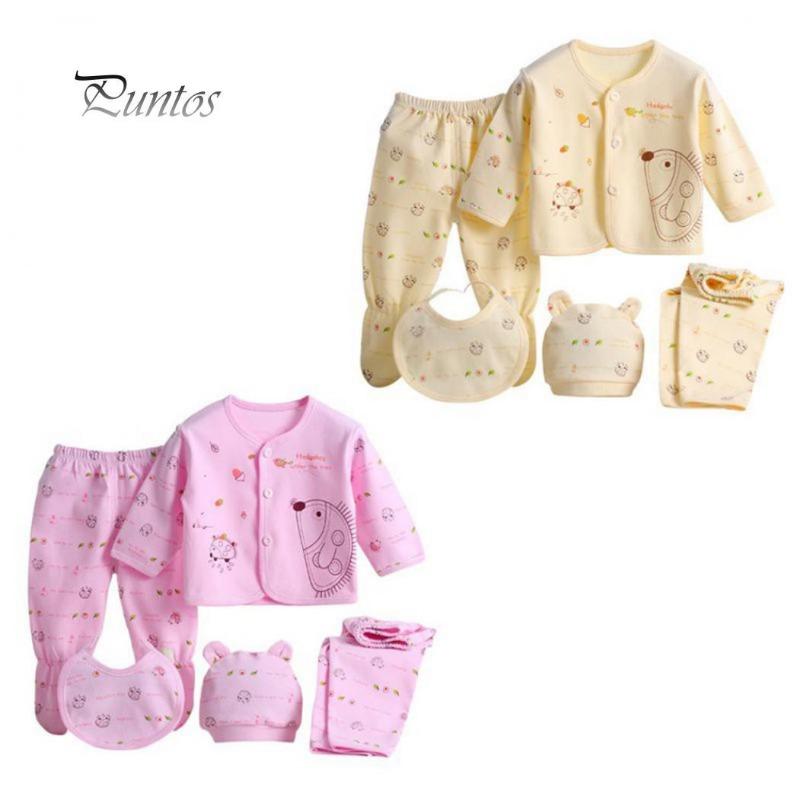 5 Pcs Newborn Baby Clothes Set Coat Top Pants Outfit