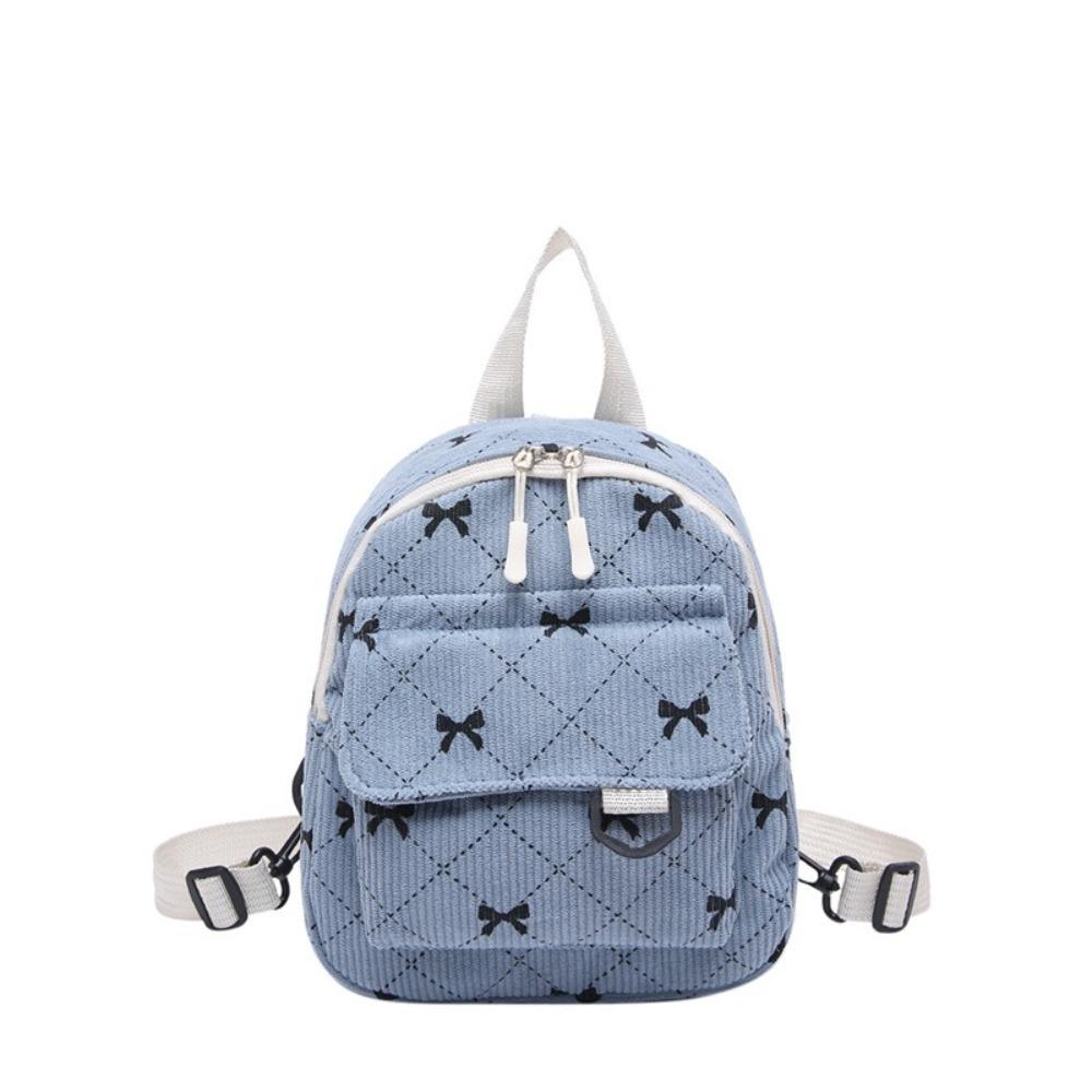 

Mini Backpack Sweet Bowknot Printed Shoulder Bag Travel Cosmetic Storage Bag Korean Ins Student Bookbags Casual Rucksack синій