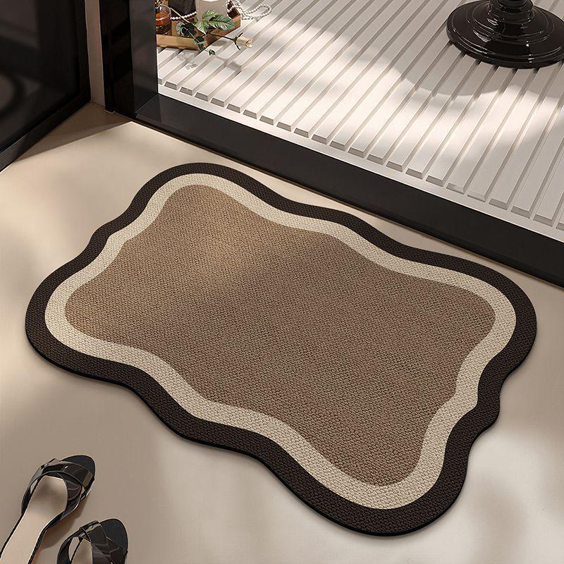 Retro French Diatom Mud Bathroom Mat: Water-Absorbing, Anti-Slip, Wear-Resistant, Easy-to-Clean Floor Mat for Doorways.