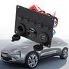 12-24V 5 Gang OnCelsiusOff Toggle   Panel Dual USB Voltmeter for Car Boat Marine Truck Green LED