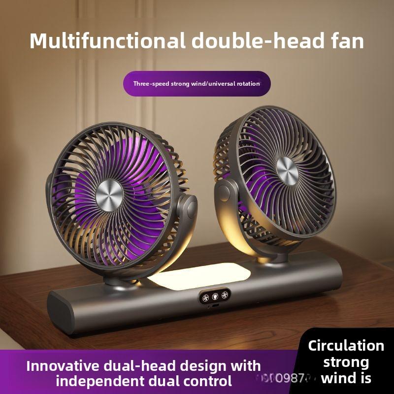 Desktop fan Car vertical hanging Adjustable multi-function double head fan Summer household fan