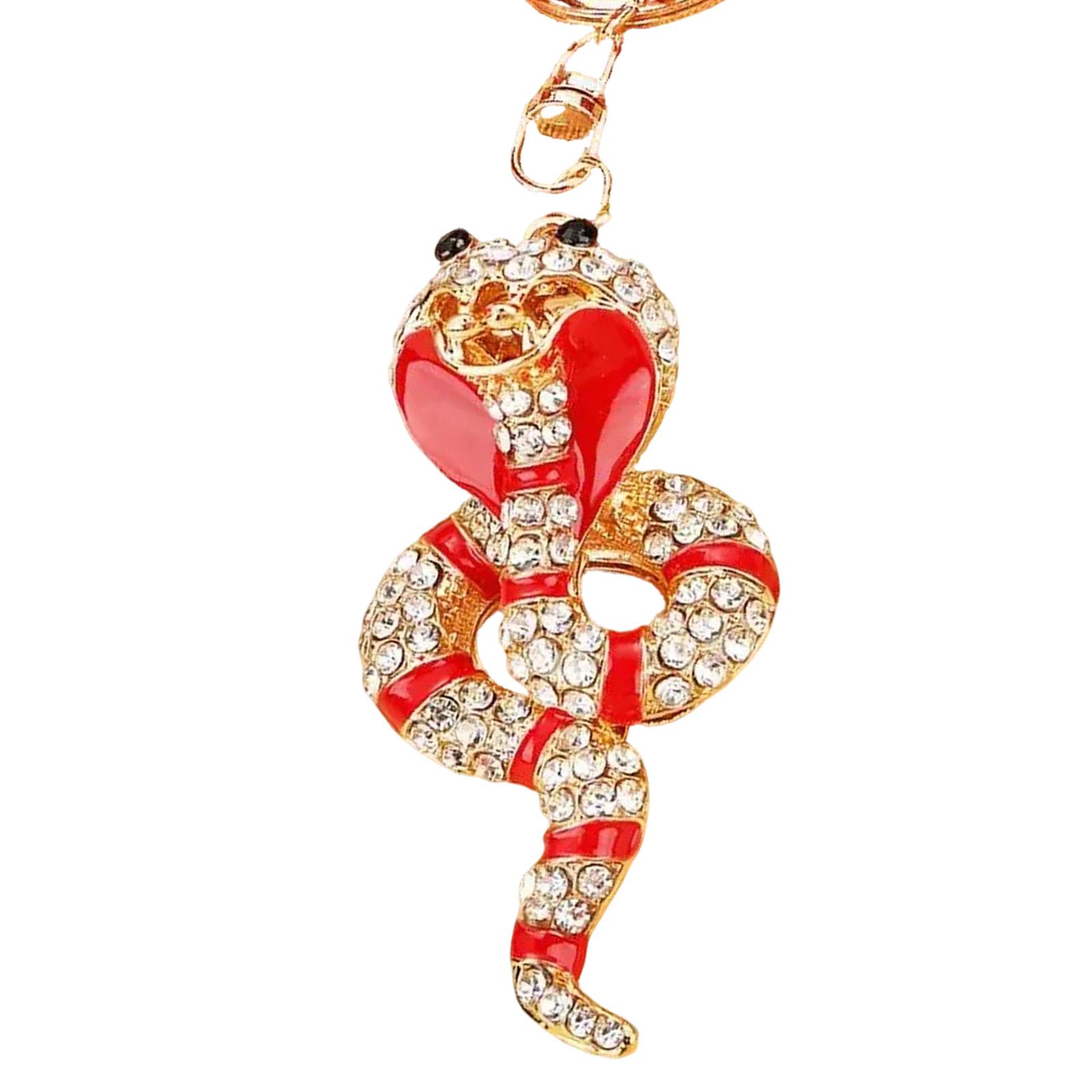 

Элегантный брелок для ключей в виде змеи, стильный аксессуар для кошелька, текстура сплава, бижутерия для подарка на год змеи красный