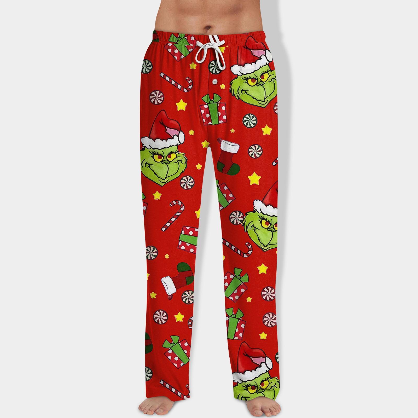 

Мужские домашние брюки с принтом Allover, пижамные брюки для сна, длинные брюки, пижамные брюки, брюки для йоги XL красный