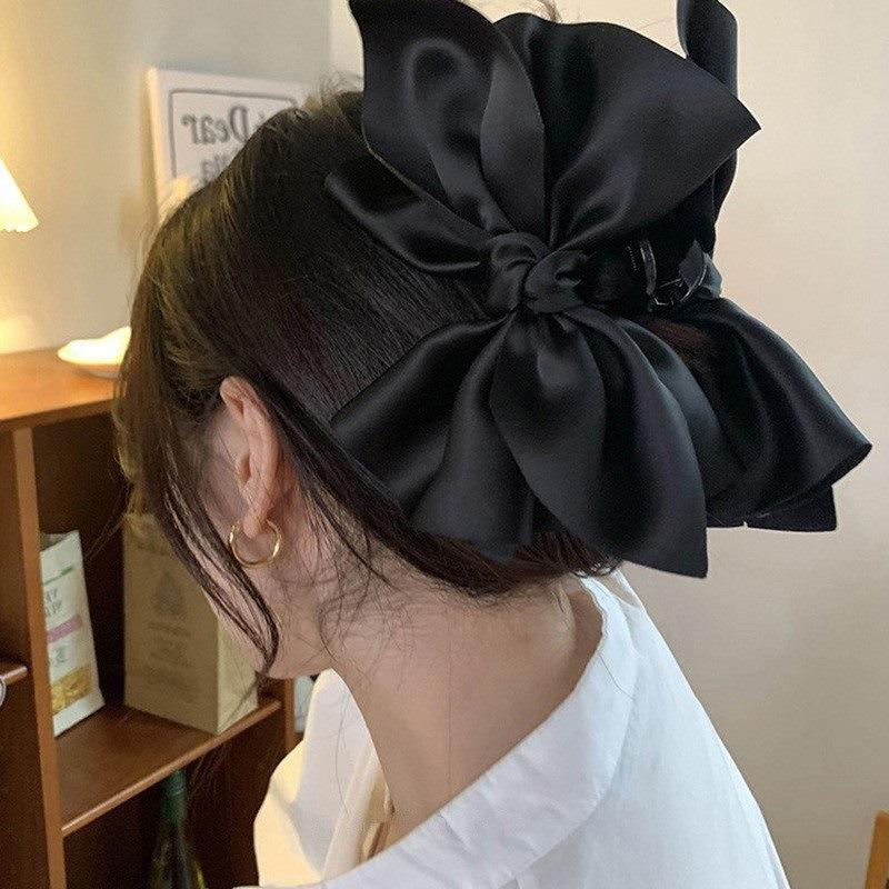 Winter explosion bow grab clip women's high sense exquisite versatile hairpin women's back head shark clip hair accessories