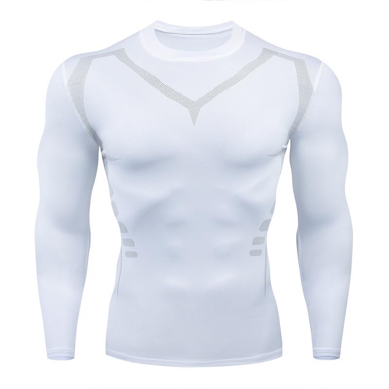 Cross-border PRO Men's Quick-Dry Sports Tights: High Elastic, Sweat-Absorbent, Long-Sleeved Fitness & Cycling Shirt
