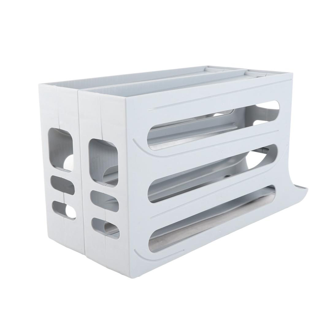 Egg Dispenser Auto Rolling Large Capacity 4 Tier Space Saving Egg Tray Organizer for Refrigerator