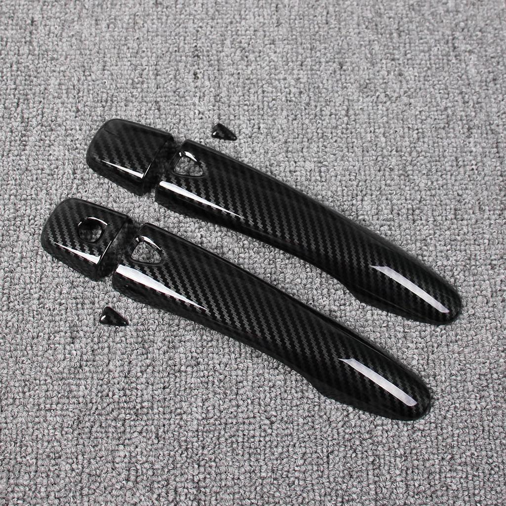 Ruiq Outer Door Handle Cover for Nissan Note Carbon Fiber Includes Smart Key Entry Button for the New Nissan Note E13 Full-coverage E-Power (Black