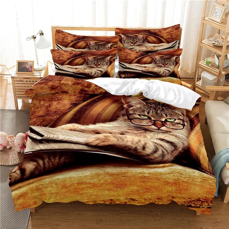 

Comforter High Quality Bedding Us Full 200X230 Western Animal Rhinoceros Pug Cat Dog Queen Adult Bedclothes 3D Comforter (quilt)-EU Single(135*200cm)3pcs