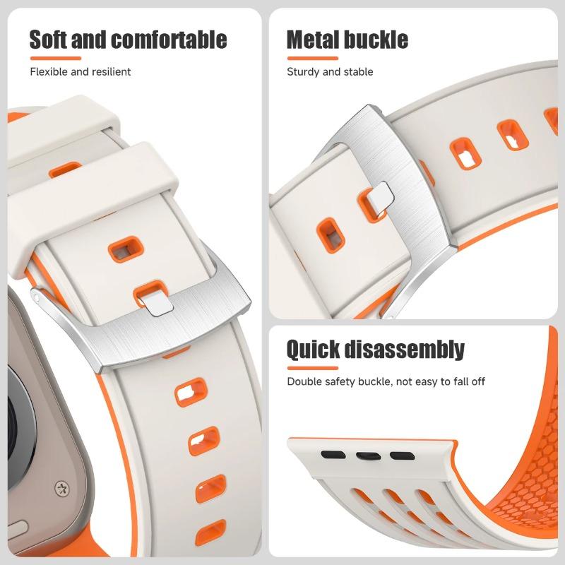 Silicone Bands For Apple watch Ultra 3/2 49mm 46 45 44 42mm sport silicone Bracelet correa for IWatch Series 11 10 9 8 7 6 5 SE