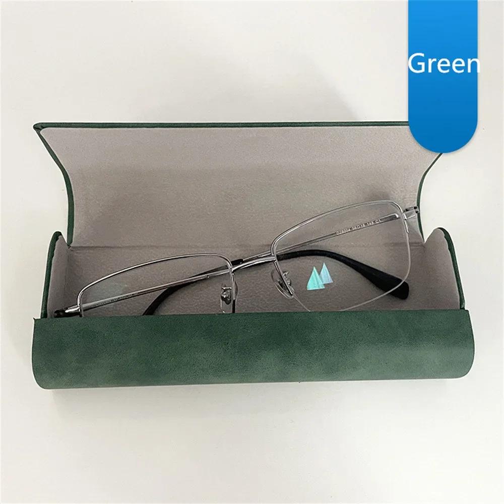 Simple Leather Eyeglasses Case Optical Retro Myopia Glasses Sunglasses Storage Box Fashion For Men Women Eyewear Accesssories