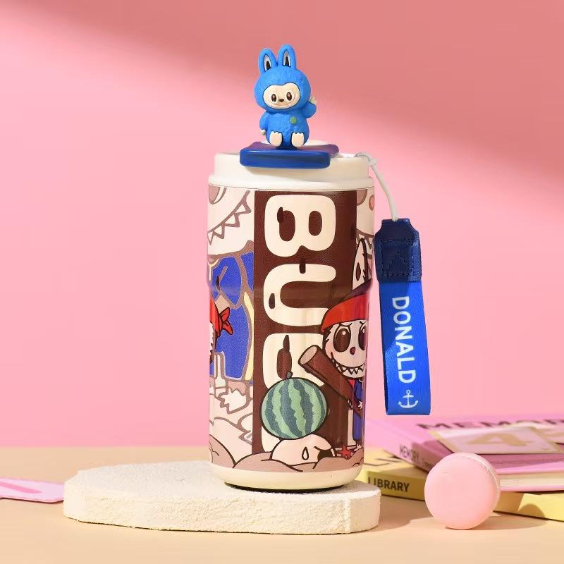 316 Stainless Steel Thermos Cup Cartoon Pattern Matra Cloth Coffee Cup Outdoor Portable Car Cup