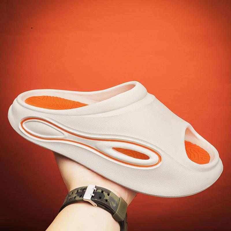 

Чоловічі літні нові домашні шльопанці з відчуттям наступання на лайно, однослівні, для вулиці, нековзні, дезодоруючі, пляжні, спортивні, парні, модні, круті шльопанці 47 бежевий