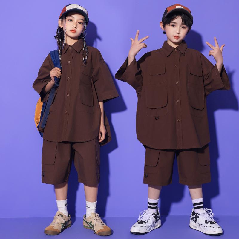 Girls' Hip-Hop Japanese Street Dance Costume - Children's Trendy Performance Outfit