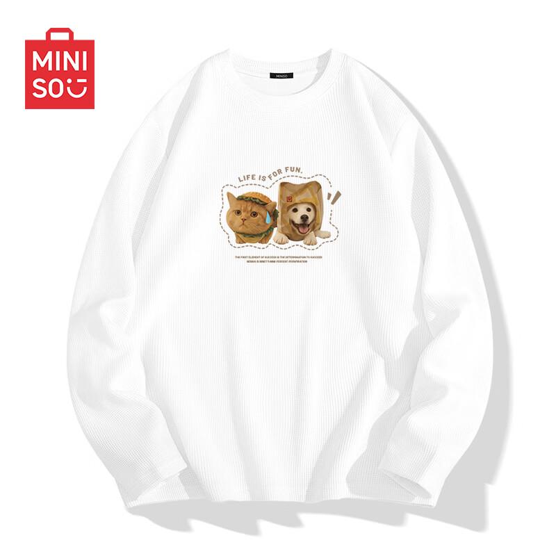MINISO Men s Waffle Knit Long Sleeve T-Shirt L