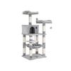 Cat Tree, Stable Cat Tower, 2 Plush Perches, 143cm, Light Grey