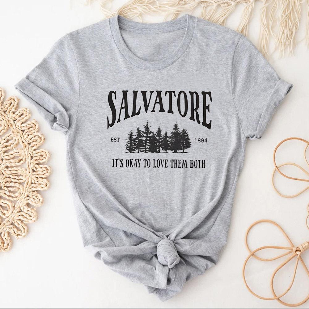 Damon Salvatore t shirt teen Gothic University hip hop kawaii Y2k 80s t shirt Grunge women kawaii streetwear Retro