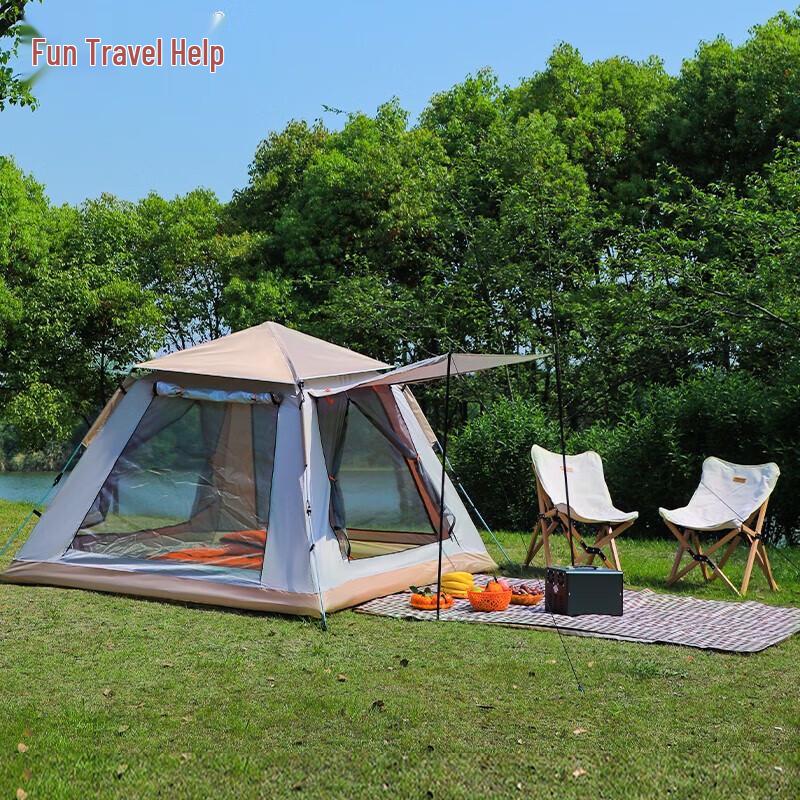 Quyoubang 2-Door 2-Window Light Luxury Camping Tent