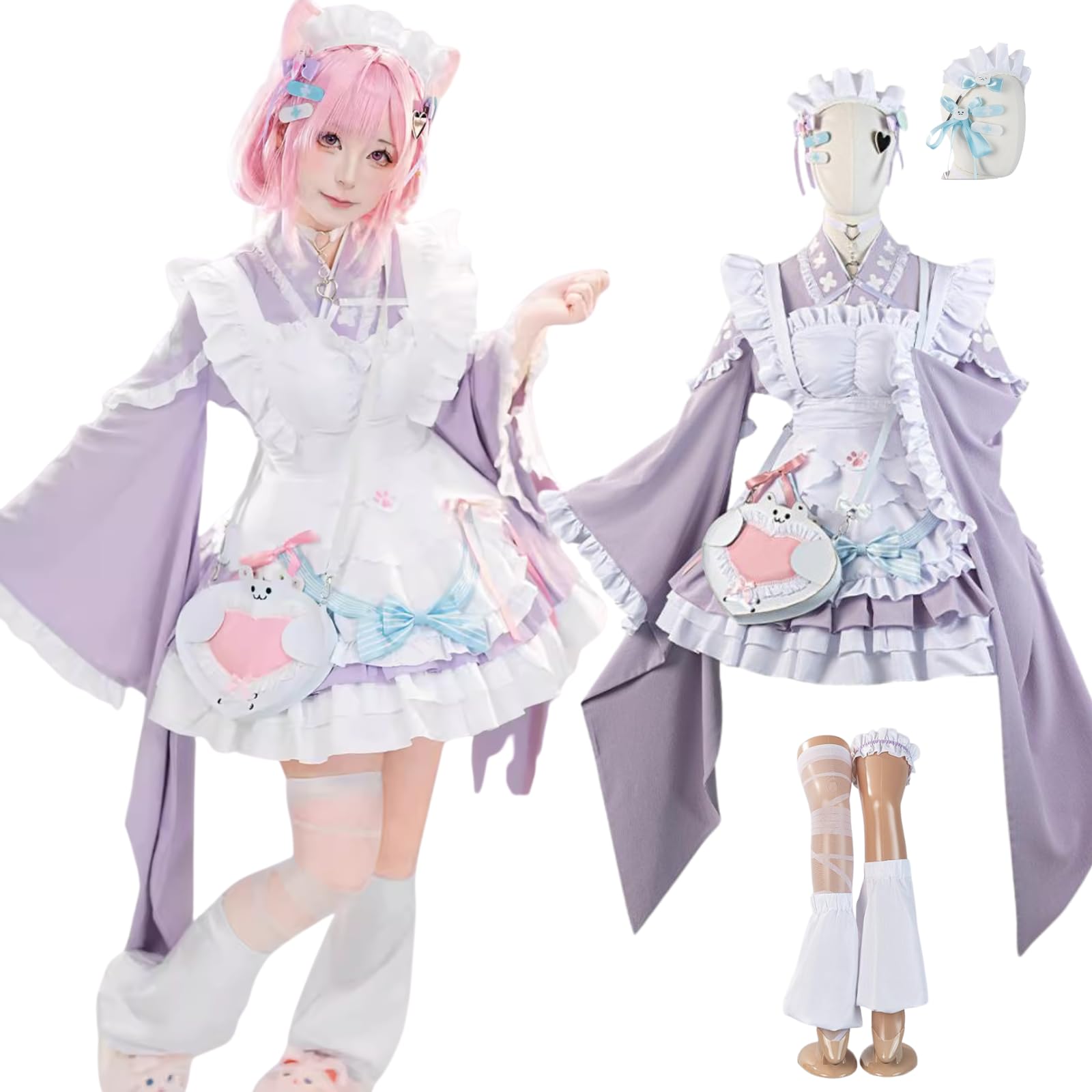 

Косплей Сакуна Юки VTuber Платье Горничной [milky time] Цельное Женское в Японском Стиле фиолетовый