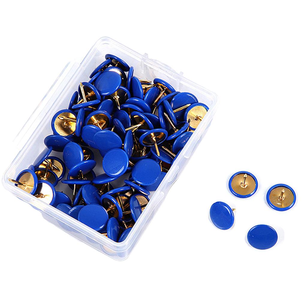100pcs Colored Flat Thumb Tacks Roundness Plastic and Metal Flat Thumb Tacks for Office School & Personal Use
