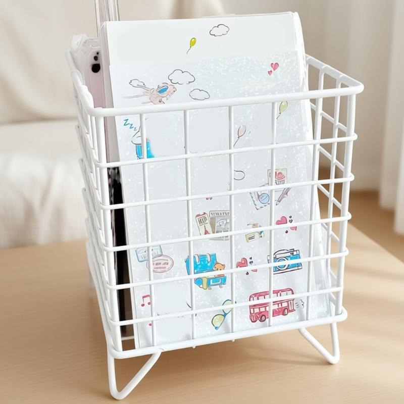 Simple Iron Decorative Container for Shelves Desks and Countertops Easy to Clean Finishes Office Supply Organizers