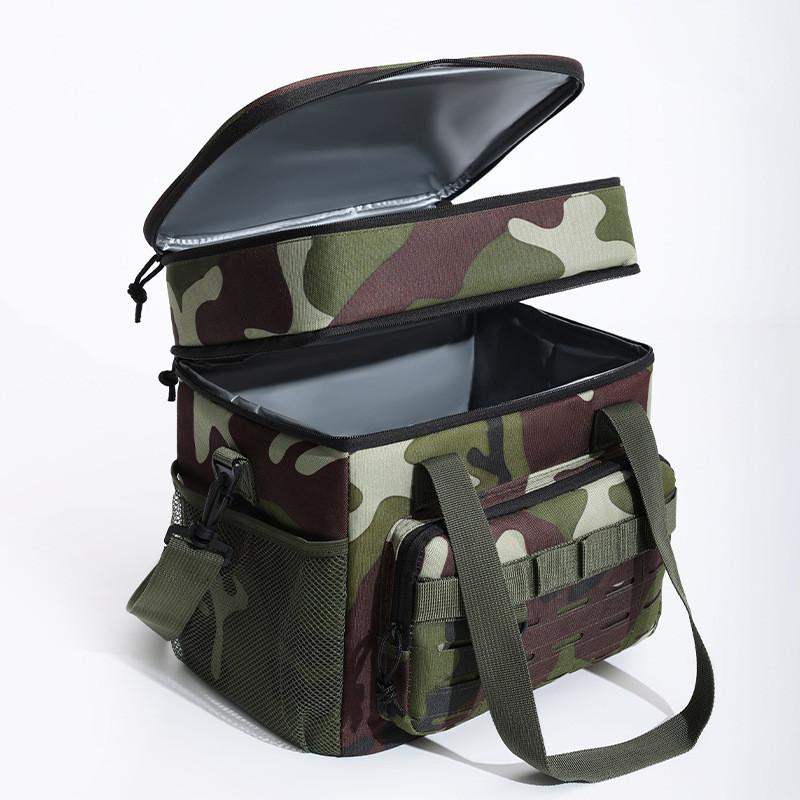 Bolsa nevera de tela Oxford con camuflaje y aislamiento impermeable para camping al aire libre y picnic