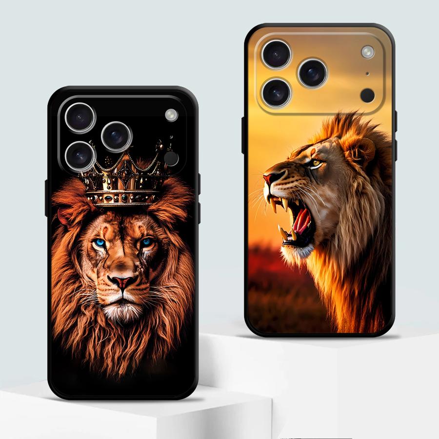 Funda Phone Cover Case for Apple iPhone 17 Pro Max 16 15 Pro 7 8 12 XR XS MAX 14 Air 13 11 Cool Lion