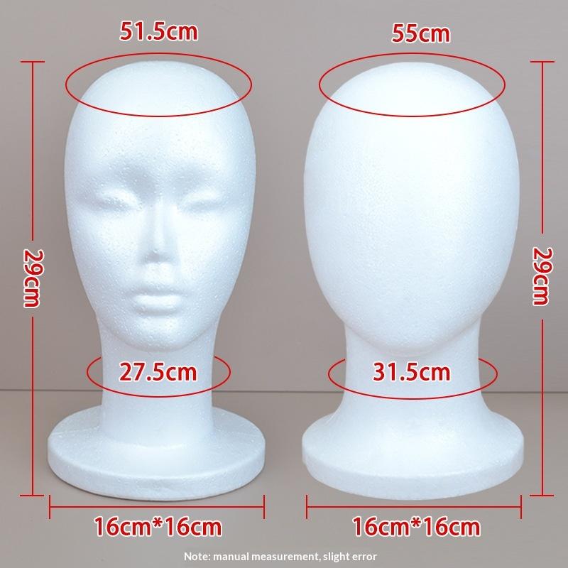 Testa di Manichino Femminile Maschile Bianca Espositore per Parrucche Schiuma Cappello Occhiali Espositore Porta Cappello Manichino Modello Testa di Manichino