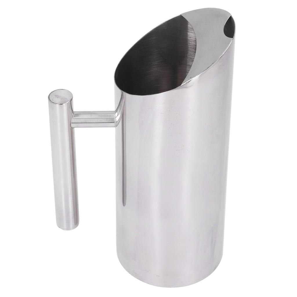 Stainless Steel Water Tie Pot Cold Drinking Pitcher with Ergonomic Handle for Home Restaurant Cafe 1L   33.8oz