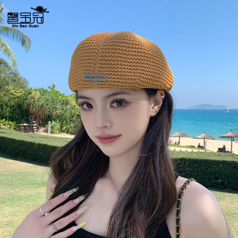 Spring and Summer Beautiful Hats Women's Fashion Versatile Face Small Beret Advanced Sense Two Wear Duck Tongue Forward Hat