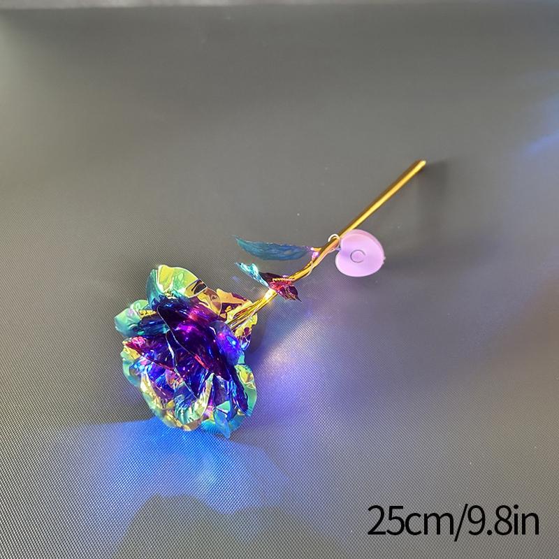 Eternal Flower Galaxy Rose Gift Items Artificial Flowers In Transparent Dome Valentine'S Day Present Vivid Foil Rose Desktop Ornament