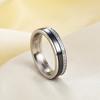 Fashionable and individual 5.5MM black and white single-row diamond-encrusted ceramic rotatable ring for women's wedding as a gi
