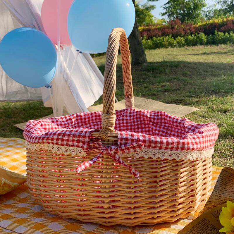 Hand-Woven Willow Picnic Basket